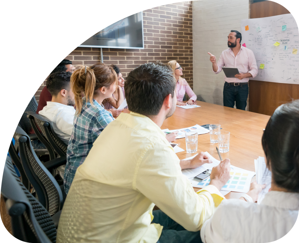 Team meeting around a table